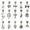 15Pcs 15 Styles Tibetan Style Alloy European Dangle Charms, Large Hole Pendants, Mixed Shapes, Antique Silver, 22~36mm, Hole: 4.5~5mm, 1pc/style