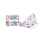 Transparent Glass Beads, Hand Drawn Beads, with Enamel, Triangle with Wave Pattern, White, 9.5x12x9mm, Hole: 1.2mm