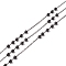 304 Stainless Steel Satellite Chains, Cable Chains with Round Beads, Soldered, with Spool, Electrophoresis Black, Link: 1.5x1x0.2mm, Beads: 3mm, about 32.8 Feet(10m)/roll