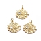 Brass Micro Pave Cubic Zirconia Pendants, with Jump Rings, Long-Lasting Plated, Sun, Clear, Golden, 18x18x2.5mm, Hole: 3.4mm