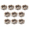 Brass Rhinestone Spacer Beads, Grade A, Wavy Edge, Rondelle, Crystal, Antique Bronze, 6x3mm, Hole: 1mm