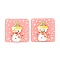 Christmas Theme 3D Printed Resin Pendants, DIY Earring Accessories, Square with Snowman Pattern, DarkSalmon, Snowman Pattern, 34.5x34.5x2.5mm, Hole: 1.6mm