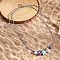 Summer Beach Porcelain Fish & Natural Cowrie Shell Pendant Cotton Cord Adjustable Necklaces, Purple, 31.50 inch(80cm)