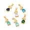 Real 16K Gold Plated Brass Micro Pave Cubic Zirconia Pendants, Cadmium Free & Lead Free, with Glass, Boy Charms, Mixed Color, 18.5x8x4.5mm, Hole: 5x3.5mm