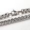 Non-Tarnish 304 Stainless Steel Box Chain Necklaces, with Lobster Clasps, Stainless Steel Color, 29.5 inch(75cm)