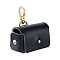 PU Imitation Leather Wedding Ring Pouch, Jewelry Storage Bags, with Light Gold Tone Snap Buttons, Black, 4.35x7x4.4cm