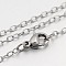 Tarnish Resistant 304 Stainless Steel Cable Chain Necklaces, with Lobster Claw Clasps, Stainless Steel Color, 23.5 inch(59.7cm), 3x2.3mm