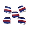 Independence Day Opaque Striped Resin & Walnut Wood Pendants, Geometric Charms, Nuggets, 20.6x18.6x3.5mm, Hole: 2mm