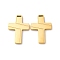 304 Stainless Steel Pendants, Cross Charms, Ion Plating(IP), Golden, 20x14x2mm, Hole: 3x1mm