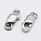 Anti-Tarnish Rhodium Plated 925 Sterling Silver Lobster Claw Clasps, with 925 Stamp, Platinum, 12x5.5x3mm, Hole: 2mm