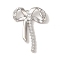 Brass Micro Pave Clear Cubic Zirconia Pendants, Cadmium Free & Nickel Free & Lead Free, Bowknot, Platinum, 25.5x19x3mm, Hole: 1x2mm