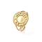 Round 304 Stainless Steel Cuff Ring Components, Pad Ring Setting, Ion Plating(IP), Real 18K Gold Plated, Tray: 7mm, Inner Diameter: Adjustable