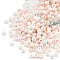 8/0 Opaque Glass Seed Beads, Round Hole, Frosted Colours, Round, Beige, 3~4x2~3mm, Hole: 0.8mm, about 333pcs/10g