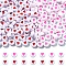 100Pcs Opaque Acrylic Beads, with Enamel, Flat Round with Heart, Red, 7x3.5mm, Hole: 1.2mm
