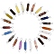 48Pcs 12 Styles Natural Mixed Stone Connector Charms, with Platinum Plated Eco-Friendly Brass Wire Wrapped, Column, Mixed Dyed and Undyed, 23~24x4mm, Hole: 2~2.6mm, 4pcs/style