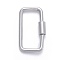 Non-Tarnish 304 Stainless Steel Screw Carabiner Lock Charms, for Necklaces Making, Rectangle, Stainless Steel Color, 25x14.5x4mm, Screw: 4x7mm.