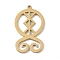 304 Stainless Steel Pendants, Laser Cut, Viking Troll Cross Charm, Golden, 33x20x1mm, Hole: 1mm