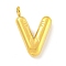Ion Plating(IP) 304 Stainless Steel Pendants, Letter Charm, Golden, Letter V, 17x11.5x3mm, Hole: 2mm