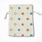 Burlap Packing Pouches Drawstring Bags, Rectangle, Beige, Star, 13.5~14x10x0.35cm