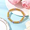 Snowflake Alloy Spacer and Glass Pearl Beaded Stretch Bracelets for Women, Plum, Inner Diameter: 2-1/8 inch(5.5cm)