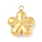 304 Stainless Steel Pendants, Golden, Flower, 18x15x5mm, Hole: 1.6mm