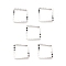 Brass Beads Frames, Cadmium Free & Lead Free, Square, 925 Sterling Silver Plated, 6x6x1mm
