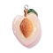Resin Pendants, With Platinum Iron Loop, Peach, 34x23x10.5mm, Hole: 2mm