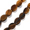 Natural Tiger Eye Beads Strands, Oval, 14x10x5mm, Hole: 0.5mm, about 28pcs/strand, 15.55''(39.5cm)