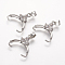 Rack Plating Brass Ice Pick and Pinch Bails, Long-Lasting Plated, with Rhinestone, Platinum, 17~18x12~13x5mm, Hole: 4x4.5mm, Pin: 1mm
