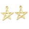 Brass Charms, Star, Real 18K Gold Plated, 13x11x1mm, Hole: 1.2mm