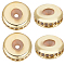 8Pcs Brass Micro Pave Grade AAA Cubic Zirconia Slider Beads, with Plastic, Flat Round, Cadmium Free & Nickel Free & Lead Free, Real 18K Gold Plated, 8x3mm, Hole: 3mm