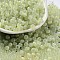 Glass Seed Beads, Imitation Cat Eye, Rondelle, Light Green, 4x3.3mm, Hole: 1.4mm