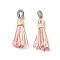 Polyester Tassel Pendants, Lemon Chiffon, 36~36.5x6~7mm, Hole: 3x5mm