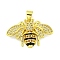 Brass Micro Pave Clear Cubic Zirconia Pendants, with Enamel, Cadmium Free & Nickel Free & Lead Free, Bee, Real 18K Gold Plated, 17x25.5x3.5mm, Hole: 4x3mm