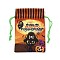 Halloween Cotton Cloth Storage Pouches, Rectangle Drawstring Treat Bags Goody Bags, for Candy Gift Bags, Cat Pattern, 21x14.5x0.4cm