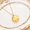 304 Stainless Steel Clear Cubic Zirconia Constellation Pendant Necklaces, Golden, Taurus, 15.75 inch(40cm)