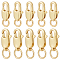 20Pcs 2 Styles Rack Plating Brass Lobster Claw Clasps with Jump Rings, Cadmium Free & Nickel Free & Lead Free, Real 18K Gold Plated, 8~10x4~5mm, 10pcs/style
