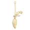 Alloy Pendants, Besom, Cat, Charms, Light Gold, 63x23.5x3.5mm, Hole: 2.5mm