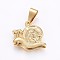 304 Stainless Steel Pendants, Snail, Golden, 19x21x4mm, Hole: 10x5mm