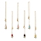 Tulip Alloy Enamel Pendants Wine Glass Charms Sets, with Zinc Alloy Lobster Claw Clasps & Brass Coated Iron Cable Chains, Mixed Color, 200mm, 6pcs/set