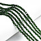 Glass Beads Strands, Faceted, Rondelle, Dark Green, 2.3~2.7x2mm, Hole: 0.4mm, about 144~150pcs/strand, 28~29cm