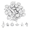 36Pcs 6 Style 304 Stainless Steel Charms, Mixed Shapes, Stainless Steel Color, 6pcs/style