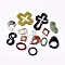 Natural Mixed Stone Pendants, Mixed Shapes, Mixed Material, 25~89x24~72x3~6mm, Hole: 1~3mm