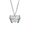 Brass Micro Pave Clear Cubic Zirconia Pendant Necklaces, 201 Stainless Steel Chains NecklacesNecklaces, Bowknot, 23.43 inch(59.5cm), Bowknot: 16x22mm