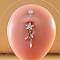 316L Surgical Stainless Steel Micro Pave Clear Cubic Zirconia Belly Rings, Stainless Steel Color, Flower, Bar Length: 3/8