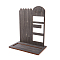 Wooden Jewelry Display Tower with Tray, Jewelry Organizer Holder for Earring Ring Necklace Storage, Slate Gray, Finish Product: 15x25x28.9cm