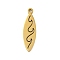 304 Stainless Steel Pendants, Laser Cut, Real 18K Gold Plated, Horse Eye, 19x5.5x1mm, Hole: 1mm