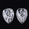 Handmade One Hole Blown Glass Bottles, for Glass Vial Pendants Making, Leaf, Clear, 23~23.5x18~18.5x10mm, Hole: 4~5.5mm