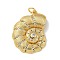 Brass Micro Pave Clear Cubic Zirconia Pendants, with Jump Ring, Sea Animals Charms, Shell Shape, 26.5x19x5mm, Hole: 3mm