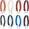 SUPERFINDINGS 8 Colors 14.6 in Full Grain Leather Replacement Strap Purse Strap Imitation Leather Handbag Strap Short Handles Shoulder Bag Strap with Alloy Swivel Clasps for Handbags Clutch